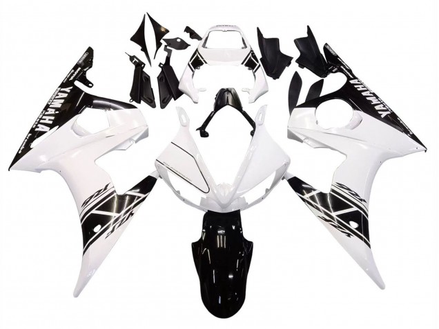 Mejores Carenados Moto Yamaha YZF R6S 2006-2009 - Blanco Negro Brillante