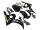 Mejores Carenados Moto Yamaha YZF R6S 2006-2009 - Negro Brillante Oro Calcomanías