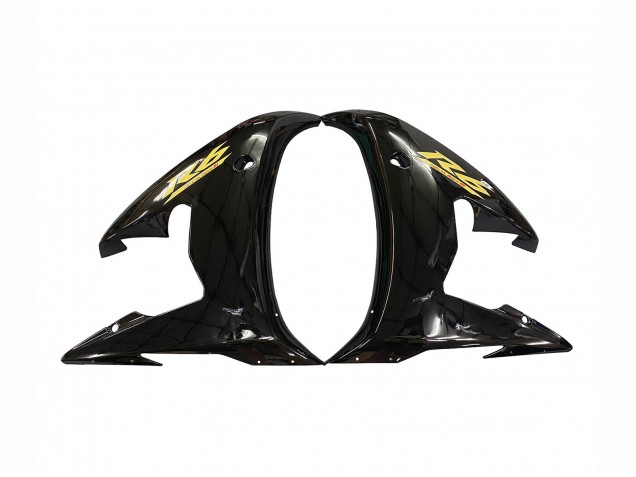 Mejores Carenados Moto Yamaha YZF R6S 2006-2009 - Negro Brillante Oro Calcomanías
