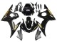 Mejores Carenados Moto Yamaha YZF R6S 2006-2009 - Negro Brillante Oro Calcomanías