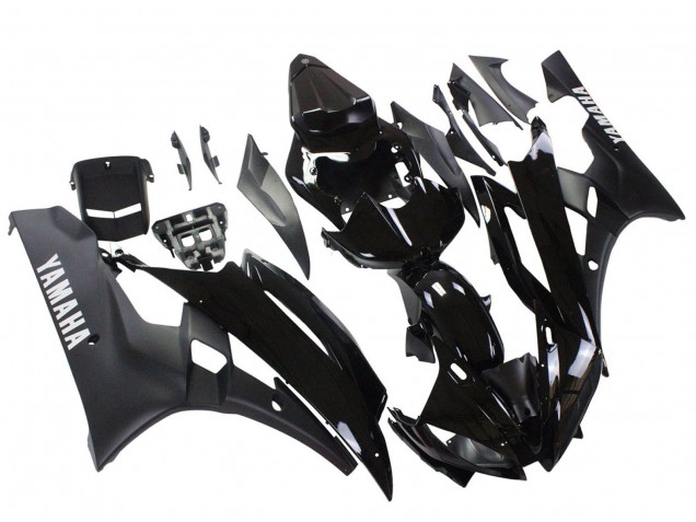 Mejores Carenados Moto Yamaha YZF 600 R6 2006-2007 - Negro Brillante Negro Mate