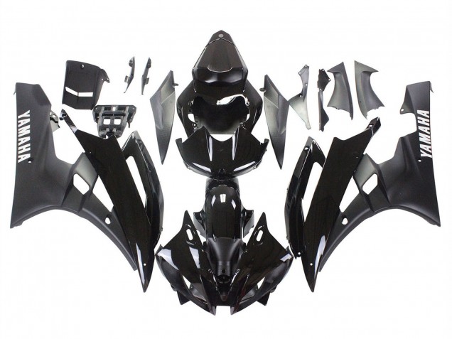 Mejores Carenados Moto Yamaha YZF 600 R6 2006-2007 - Negro Brillante Negro Mate