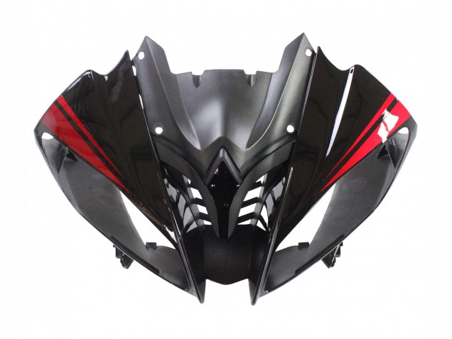 Mejores Carenados Moto Yamaha YZF 600 R6 2008-2016 - Negro Brillante Negro Mate Rojo Raya