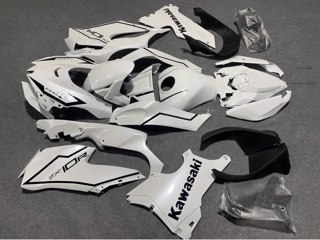 Mejores Carenados Moto Kawasaki ZX10R 2021-2025 - Blanco Perla Negro