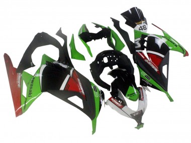 Mejores Carenados Moto Kawasaki EX300 2013-2024 - Verde Blanco Rojo Negro Elf