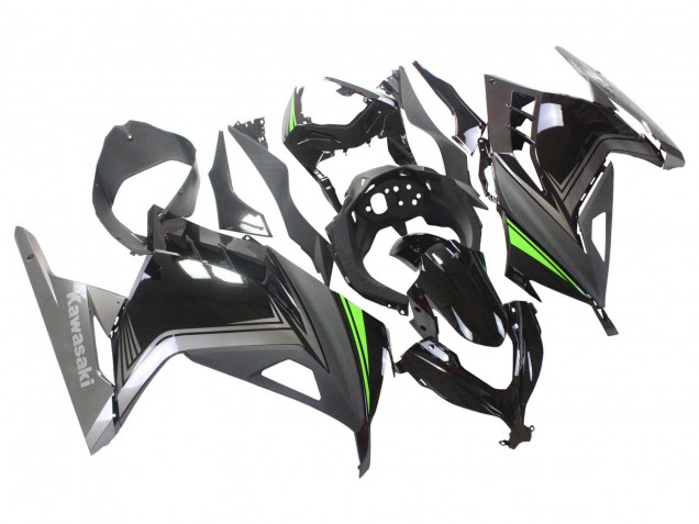 Mejores Carenados Moto Kawasaki EX300 2013-2024 - Negro Brillante Negro Mate Verde