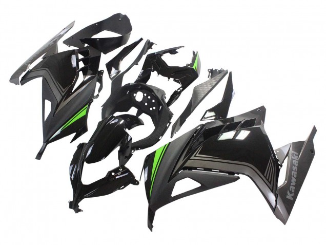 Mejores Carenados Moto Kawasaki EX300 2013-2024 - Negro Brillante Negro Mate Verde