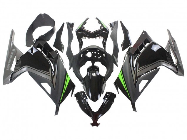 Mejores Carenados Moto Kawasaki EX300 2013-2024 - Negro Brillante Negro Mate Verde