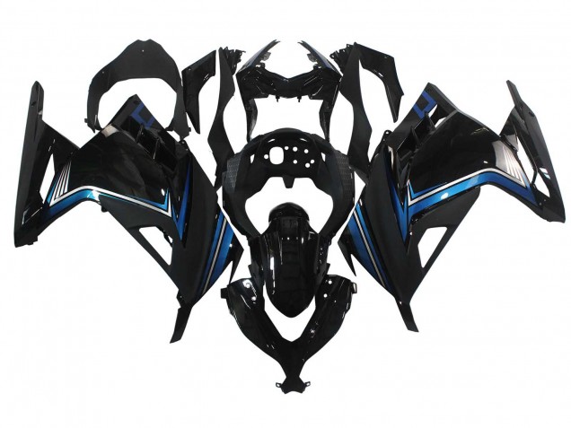 Mejores Carenados Moto Kawasaki EX300 2013-2024 - Negro Brillante Azul