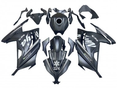 Mejores Carenados Moto Kawasaki EX300 2013-2024 - Negro Mate Blanco Elf Nieve