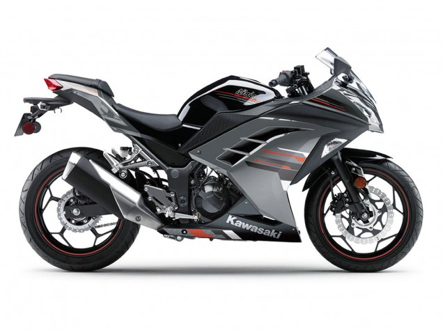 Mejores Carenados Moto Kawasaki EX300 2013-2024 - Negro Plata Rojo