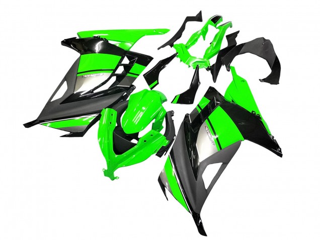 Mejores Carenados Moto Kawasaki EX300 2013-2024 - Verde Plata Negro