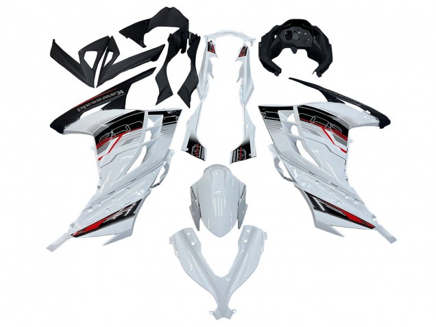Mejores Carenados Moto Kawasaki EX300 2013-2024 - Blanco Rojo Negro
