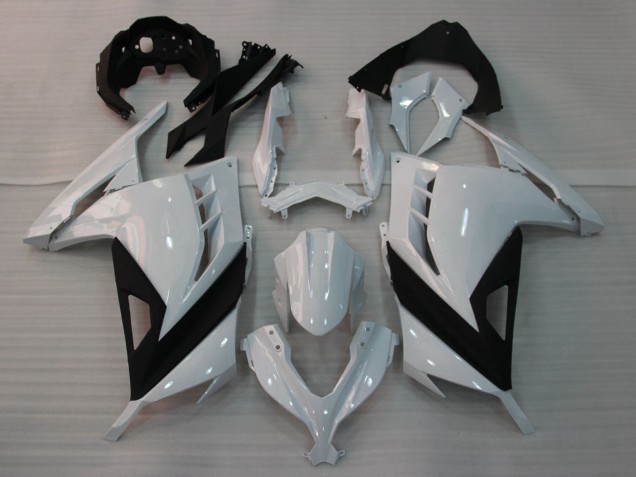 Mejores Carenados Moto Kawasaki EX300 2013-2024 - Blanco Brillante Negro