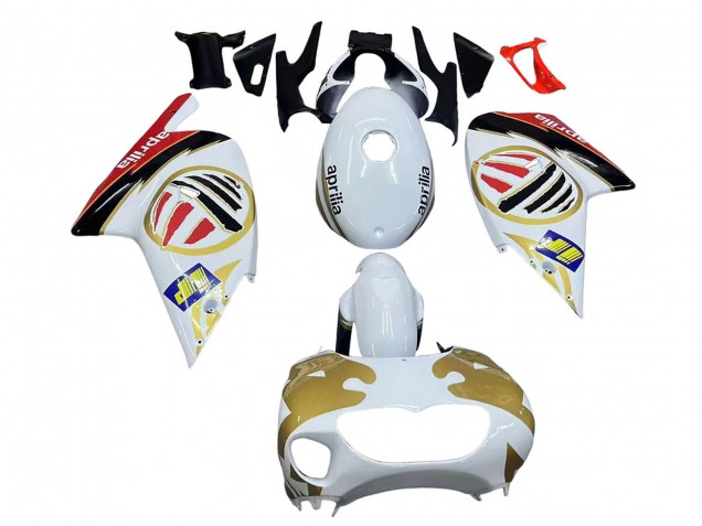 Mejores Carenados Moto Aprilia RS125 2000-2005 - Blanco Amarillo Rojo