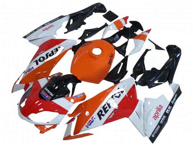 Mejores Carenados Moto Aprilia RS125 2006-2011 - Blanco Naranja Rojo Repsol