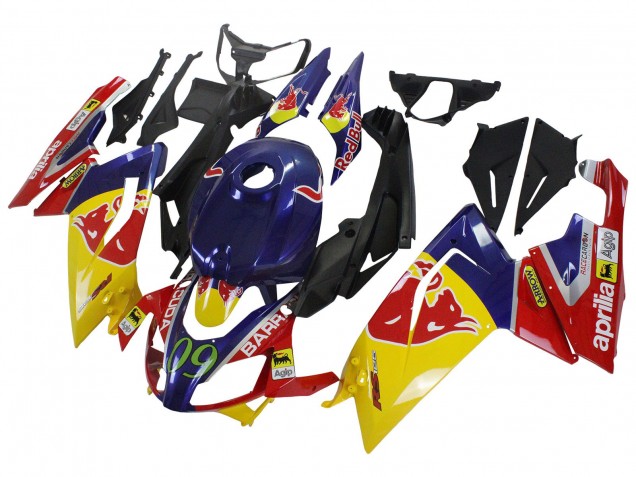 Mejores Carenados Moto Aprilia RS125 2006-2011 - Amarillo Azul Oscuro Rojo Bull