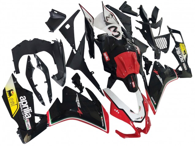 Mejores Carenados Moto Aprilia RS4 50 125 2012-2018 - Blanco Rojo Amarillo Negro Brillante
