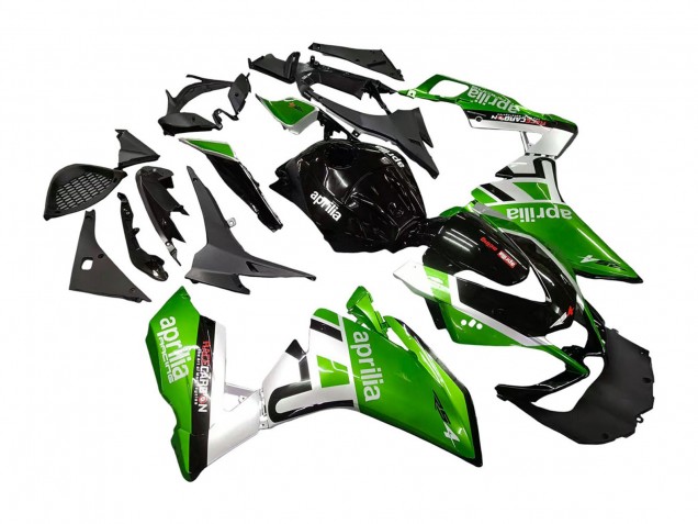 Mejores Carenados Moto Aprilia RS4 50 125 2012-2018 - Blanco Verde Negro Brillante