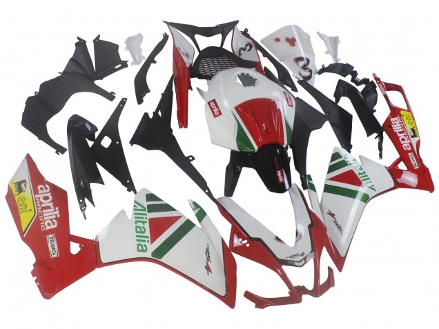Mejores Kits Carenado Moto Aprilia RS4 50 125 2012-2018 - Blanco Rojo Verde Amarillo Alitalia
