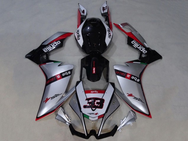 Mejores Carenados Moto Aprilia RS4 50 125 2012-2018 - Plata Rojo Negro Brillante