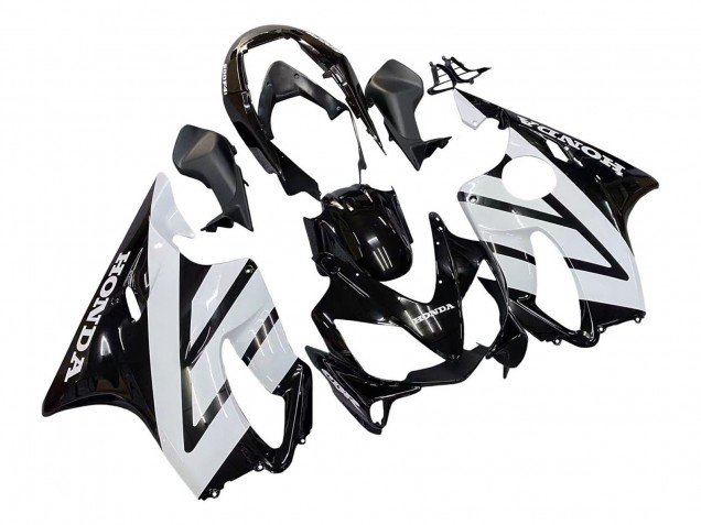 Mejores Carenados Moto Honda CBR600 F4i 2004-2007 - Blanco Negro Brillante