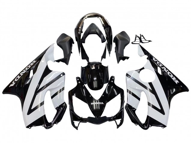 Mejores Carenados Moto Honda CBR600 F4i 2004-2007 - Blanco Negro Brillante