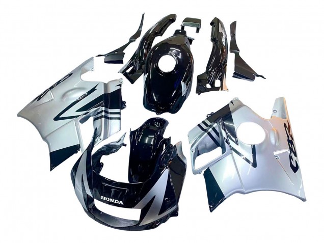 Mejores Carenados Moto Honda CBR600 F2 1991-1994 - Plata Negro Brillante