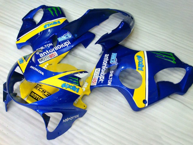 Mejores Carenados Moto Honda CBR600 F4 1999-2000 - Azul Amarillo Verde Monstruo