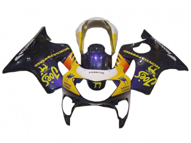 Mejores Carenados Moto Honda CBR600 F4 1999-2000 - Blanco Amarillo Negro Brillante Joes