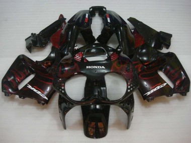 Mejores Carenados Moto Honda CBR900RR 893 1992-1993 - Negro Brillante Rojo Llama