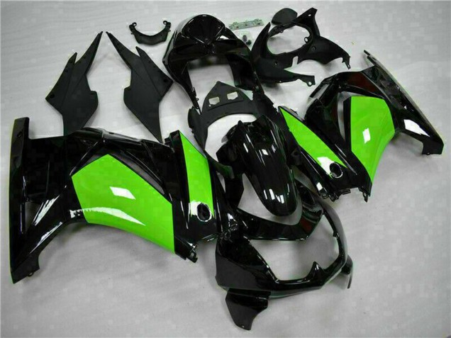 Mejores Carenados Moto Kawasaki EX250 2008-2012 - Negro Brillante Verde