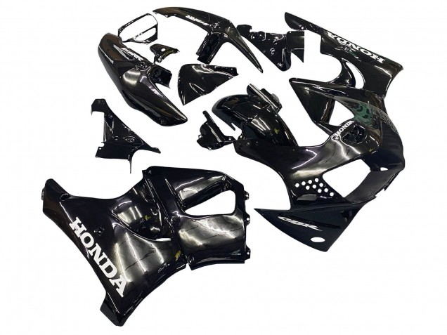 Mejores Carenados Moto Honda CBR900RR 919 1998-1999 - Negro Brillante Blanco Calcomanías