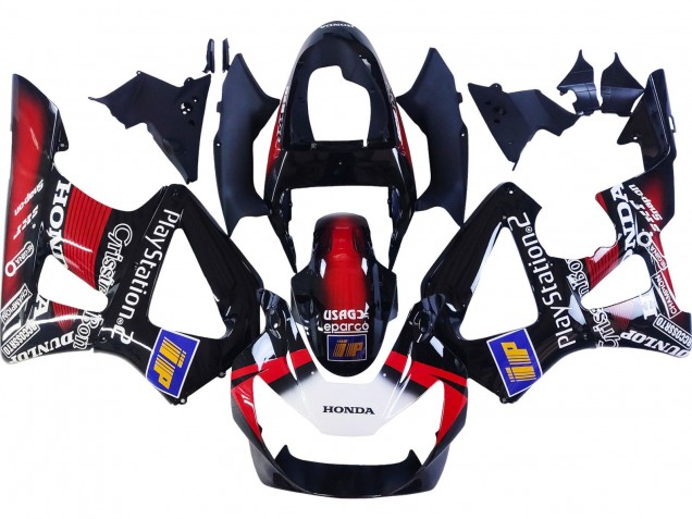 Mejores Carenados Moto Honda CBR900RR 929 2000-2001 - Rojo Blanco Negro Brillante PlayStation 2