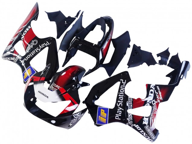 Mejores Carenados Moto Honda CBR900RR 929 2000-2001 - Rojo Blanco Negro Brillante PlayStation 2