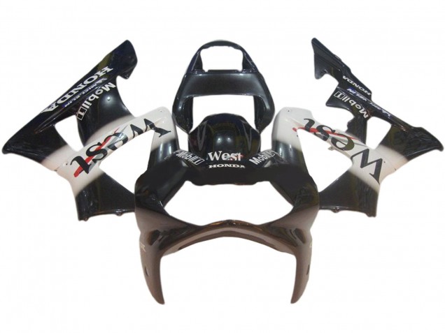 Mejores Carenados Moto Honda CBR900RR 929 2000-2001 - Negro Brillante Blanco West