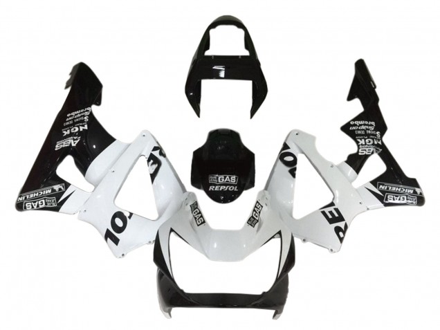 Mejores Carenados Moto Honda CBR900RR 929 2000-2001 - Blanco Negro Brillante Repsol