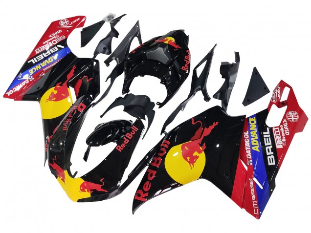 Mejores Carenados Moto Ducati 848/1098/1198 2007-2014 - Negro Brillante Amarillo Azul Rojo Bull