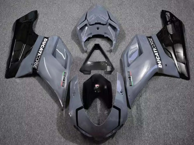 Mejores Carenados Moto Ducati 848 2007-2014 - Gris Negro Brillante Corse