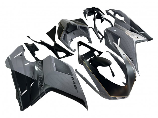 Mejores Carenados Moto Ducati 848 2007-2014 - Plata Oro Negro Mate