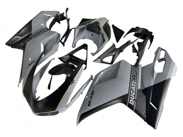 Mejores Carenados Moto Ducati 848 2007-2014 - Plata Oro Negro Mate