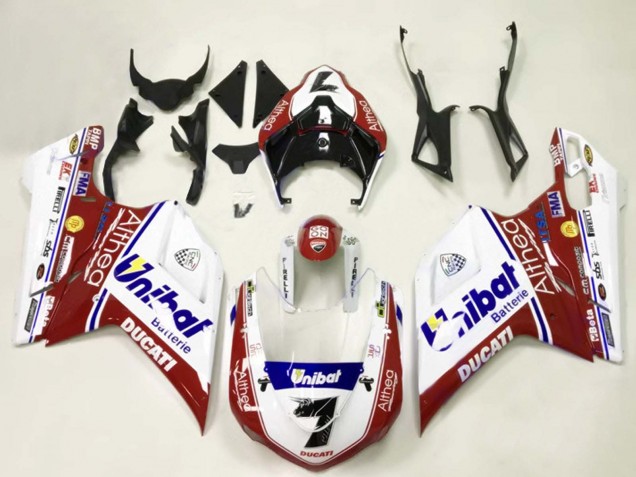 Mejores Carenados Moto Ducati 848/1098/1198 2007-2014 - Blanco Rojo Azul Unibat 7