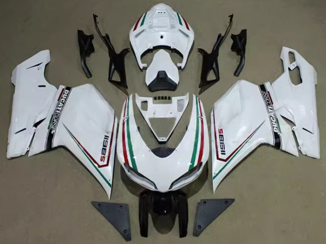 Mejores Carenados Moto Ducati 1198 2007-2014 - Blanco Rojo Verde Negro Corse
