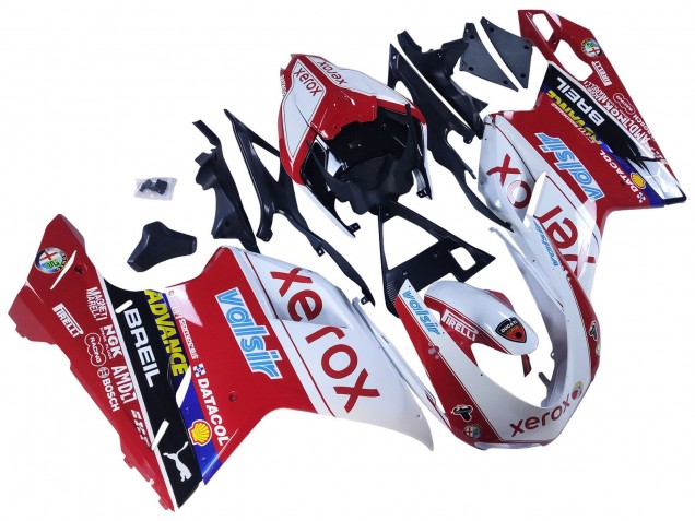 Mejores Carenados Moto Ducati 848/1098/1198 2007-2014 - Blanco Rojo Negro Brillante Valsir Xerox