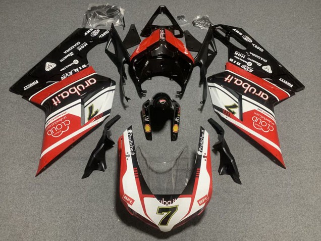 Mejores Kits Carenado Moto Ducati 848/1098/1198 2007-2014 - Blanco Rojo Negro Brillante