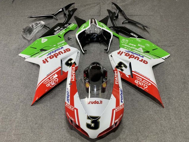 Mejores Carenados Moto Ducati 848/1098/1198 2007-2014 - Blanco Rojo Verde Valsir 3