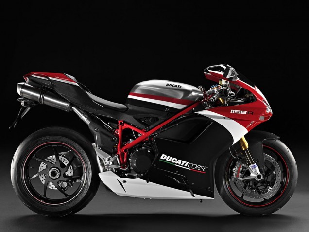Mejores Carenados Moto Ducati 848/1098/1198 2007-2014 - Blanco Rojo Negro Brillante