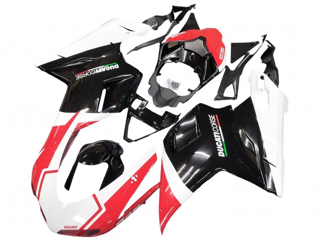 Mejores Carenados Moto Ducati 848/1098/1198 2007-2014 - Blanco Rojo Negro Brillante