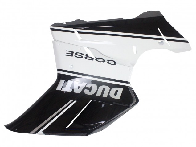 Mejores Carenados Moto Ducati 848/1098/1198 2007-2014 - Blanco Negro Brillante Corse