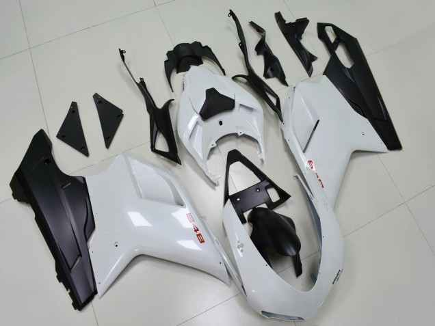 Mejores Carenados Moto Ducati 848 2007-2014 - Blanco Negro Mate
